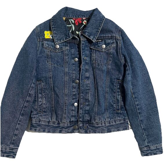 Members Only x Nickolodeon Women's Small Spongebob Lined Denim Bomber Jacket - Picture 1 of 7